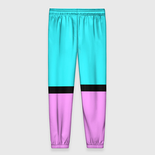 Женские брюки Двуцветный бирюзово-сиреневый / 3D-принт – фото 2