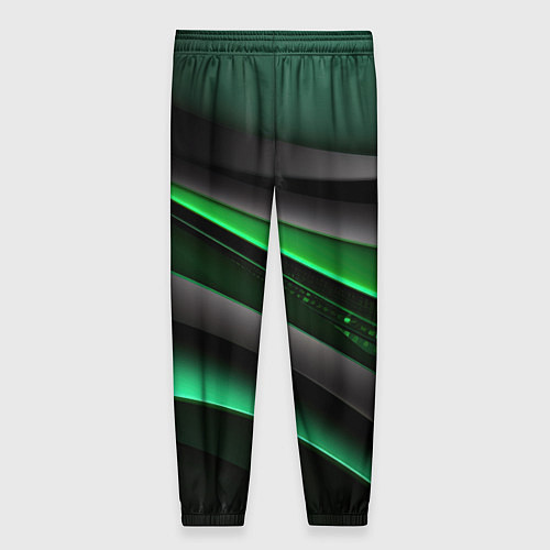 Женские брюки Black green line / 3D-принт – фото 2