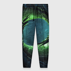 Женские брюки Объемная зеленая абстракция