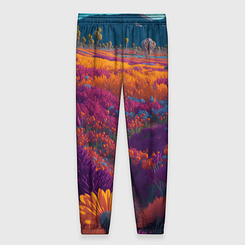 Женские брюки Цветочный луг / 3D-принт – фото 2