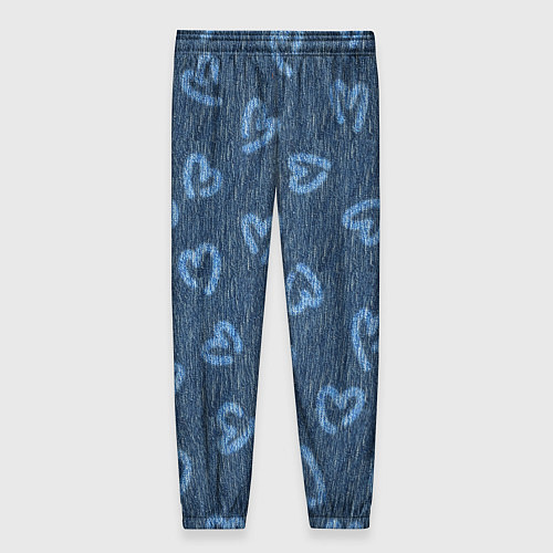 Женские брюки Hearts on denim / 3D-принт – фото 2