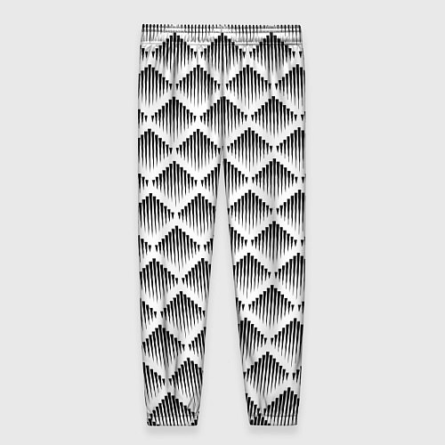 Женские брюки Ромбы из черных треугольников / 3D-принт – фото 2
