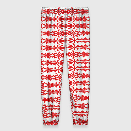 Женские брюки Красно-белый батик / 3D-принт – фото 2