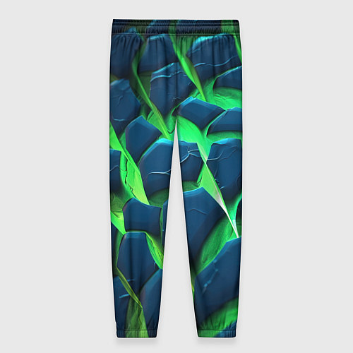 Женские брюки Разломленные зеленые плиты / 3D-принт – фото 2