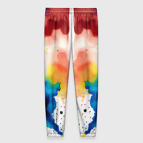 Женские брюки Цветная монотипия - поп-арт / 3D-принт – фото 2