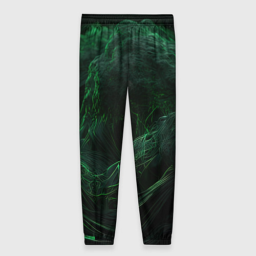 Женские брюки Темно зеленая абстракция / 3D-принт – фото 2