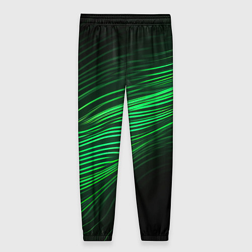 Женские брюки Green neon lines / 3D-принт – фото 2