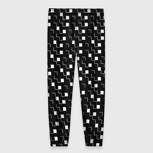 Женские брюки Маленькие белые квадратики на чёрном / 3D-принт – фото 2