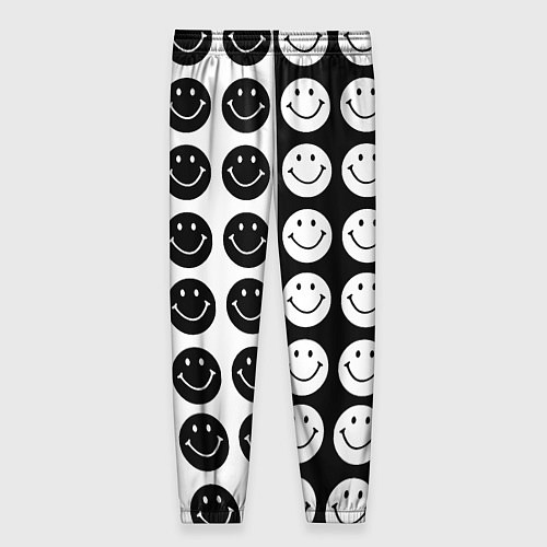 Женские брюки Smiley black and white / 3D-принт – фото 2
