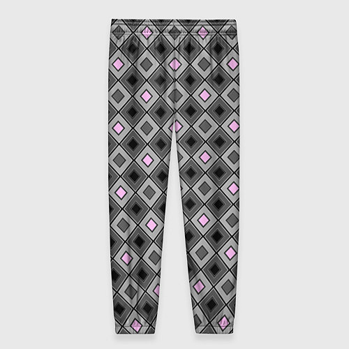 Женские брюки Серо - розовый геометрический узор / 3D-принт – фото 2