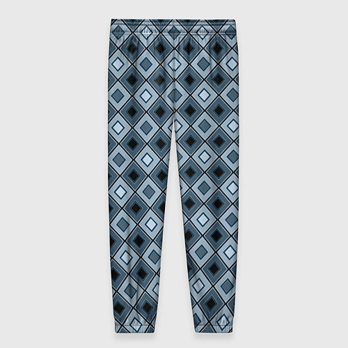 Женские брюки Геометрический узор в серо-голубом цвете / 3D-принт – фото 2