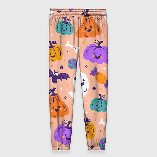 Женские брюки Halloween - pumpkins and ghosts / 3D-принт – фото 2