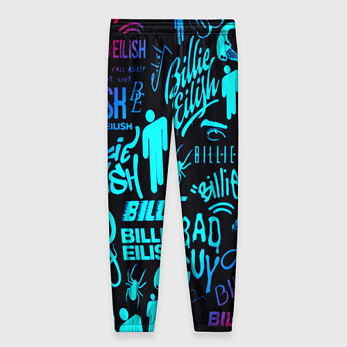 Женские брюки Billie Eilish neon pattern / 3D-принт – фото 2