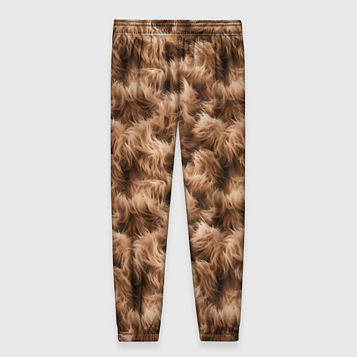Женские брюки Меховой паттерн коричневый / 3D-принт – фото 2