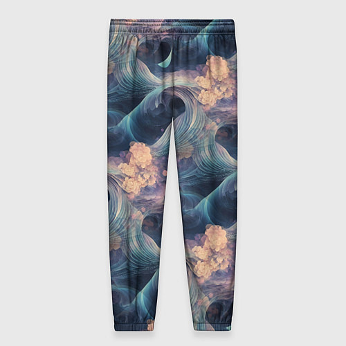 Женские брюки Волнообразная фрактальная абстракция / 3D-принт – фото 2