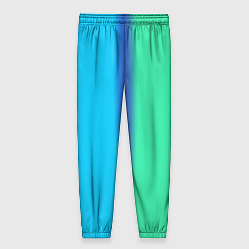 Женские брюки Сине зелёный светлый градиент / 3D-принт – фото 2