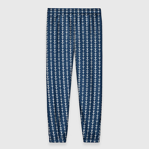 Женские брюки Тёмно-синий полосатый / 3D-принт – фото 2
