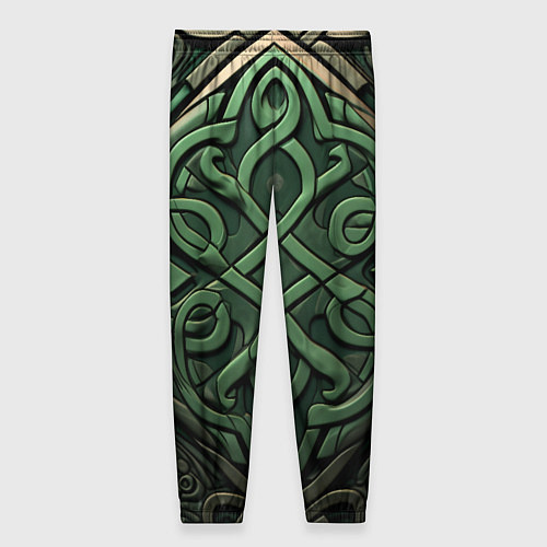 Женские брюки Симметричный узор в ирландском стиле / 3D-принт – фото 2