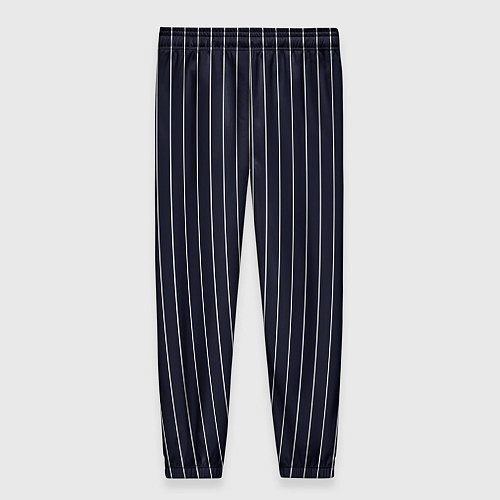 Женские брюки Строгий тёмно-синий в полоску / 3D-принт – фото 2