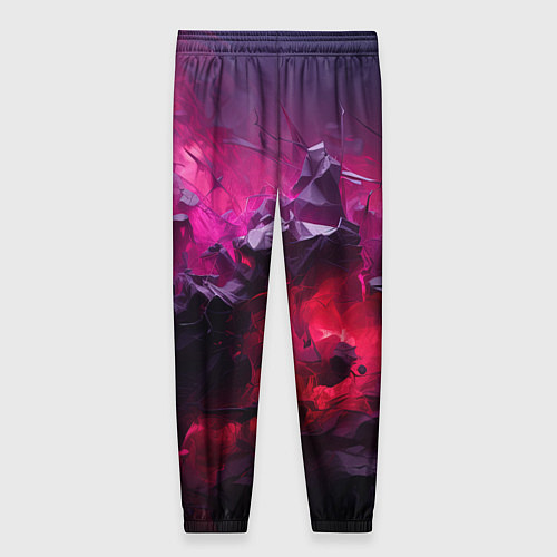 Женские брюки Фиолетовые элементы абстракция / 3D-принт – фото 2