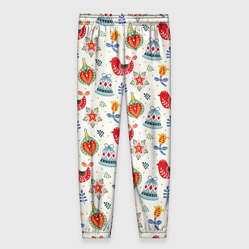 Женские брюки Рождественские узоры / 3D-принт – фото 2