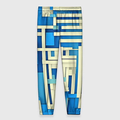 Женские брюки Полосы на синем фоне / 3D-принт – фото 2