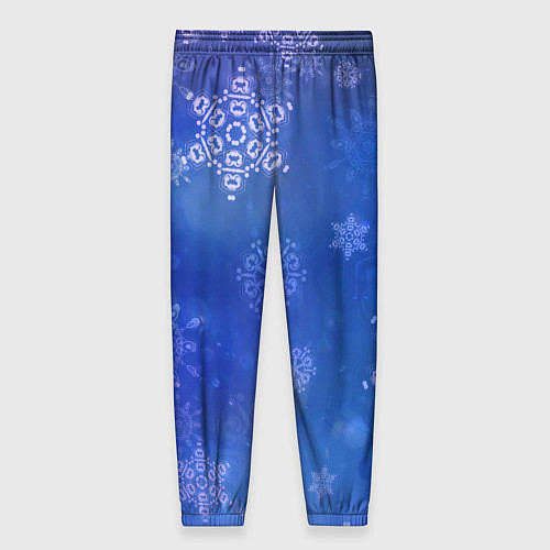 Женские брюки Декоративные снежинки на фиолетовом / 3D-принт – фото 2
