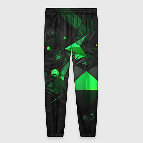 Женские брюки Абстрактный лабиринт зелени / 3D-принт – фото 2