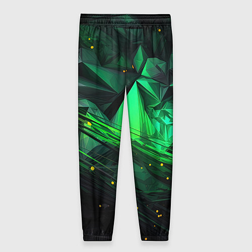 Женские брюки Абстрактный лабиринт зелени / 3D-принт – фото 2