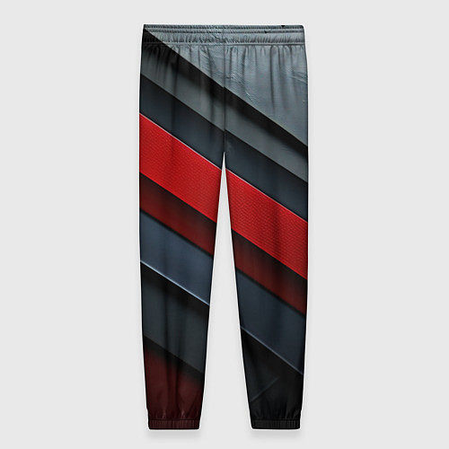 Женские брюки Красные вставки на металлическом фоне / 3D-принт – фото 2