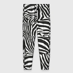 Брюки женские Шкура зебры черно - белая графика, цвет: 3D-принт