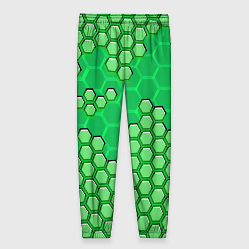 Женские брюки Зелёная энерго-броня из шестиугольников / 3D-принт – фото 2