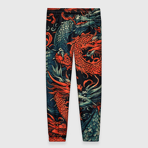 Женские брюки Красный и серый дракон / 3D-принт – фото 2