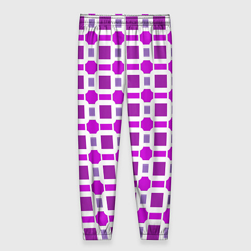 Женские брюки Фиолетовые кирпичики и белые полосы / 3D-принт – фото 2