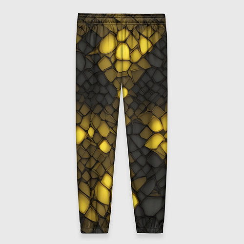 Женские брюки Жёлтый трескающийся камень / 3D-принт – фото 2