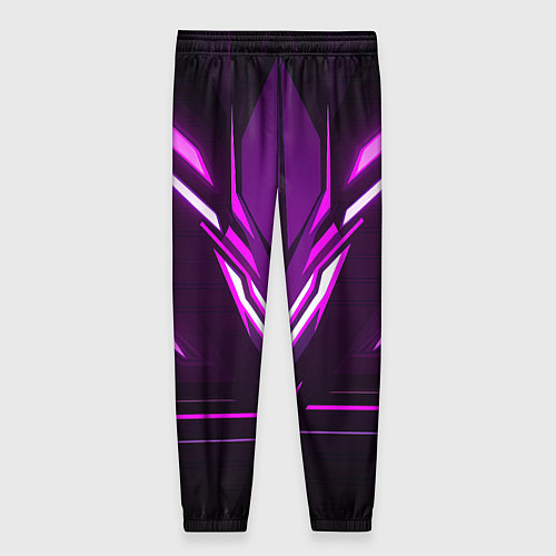 Женские брюки Фиолетовые неоновые вставки / 3D-принт – фото 2
