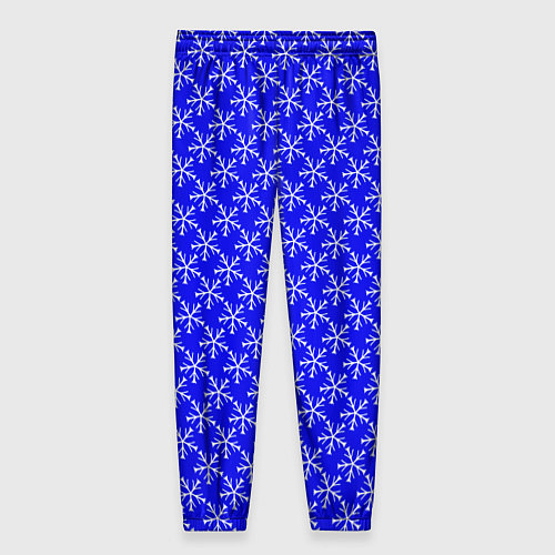 Женские брюки Паттерн снежинки синий / 3D-принт – фото 2