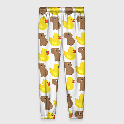 Женские брюки Капибара с желтой уткой / 3D-принт – фото 2