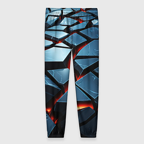 Женские брюки Абстрактные плиты с оранжевым светом / 3D-принт – фото 2