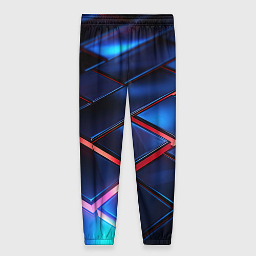 Женские брюки Синие абстрактные плиты / 3D-принт – фото 2