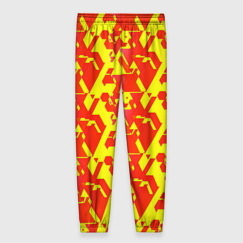Женские брюки Красные фигуры на жёлтом фоне / 3D-принт – фото 2