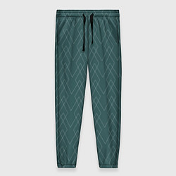 Женские брюки Зелёный геометричные линии