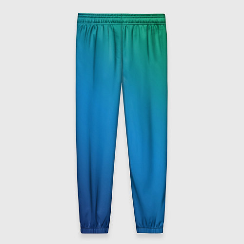 Женские брюки Зеленый и синий диагональный градиент / 3D-принт – фото 2