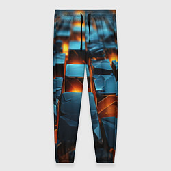 Брюки женские Темные плитки в лаве, цвет: 3D-принт
