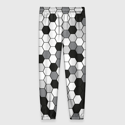 Женские брюки Камуфляж гексагон серый / 3D-принт – фото 2