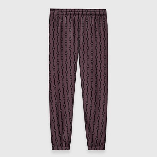 Женские брюки Чёрный узор на тёмно-красном / 3D-принт – фото 2