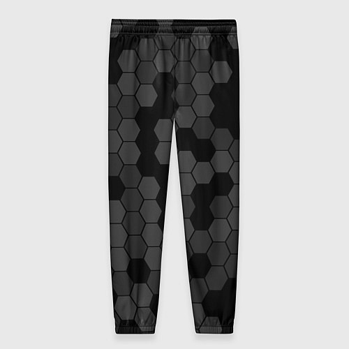 Женские брюки Камуфляж гексагон черный / 3D-принт – фото 2
