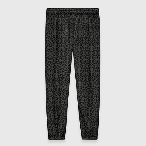 Женские брюки Ажурный чёрно-серый / 3D-принт – фото 2