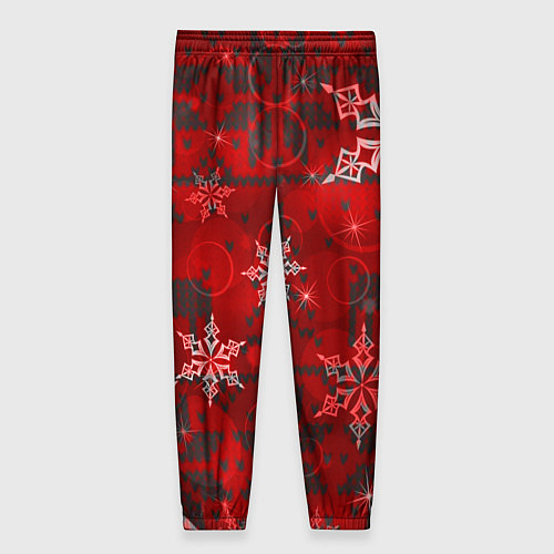 Женские брюки Рождественские узоры снежинки / 3D-принт – фото 2