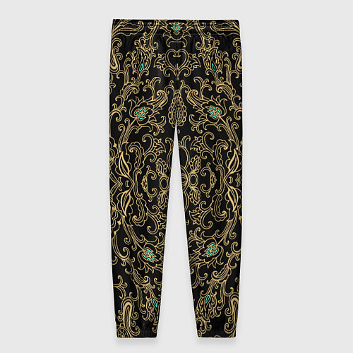 Женские брюки Славянский этнический орнамент с позолотой / 3D-принт – фото 2